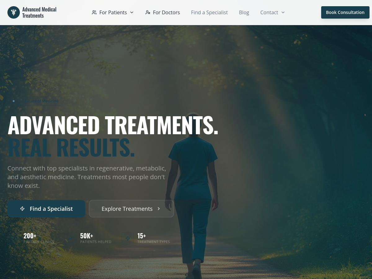 Advanced Medical Treatments website preview