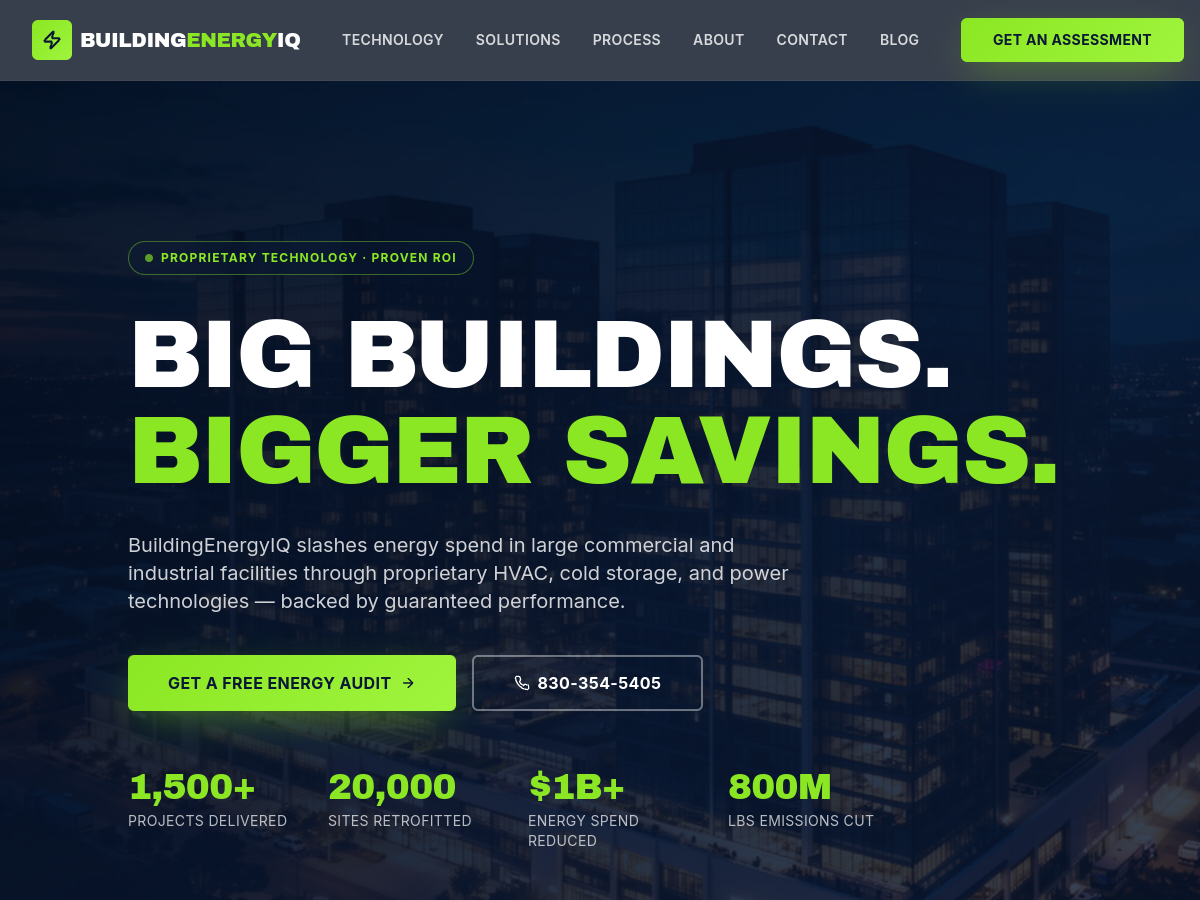 Building Energy IQ website preview