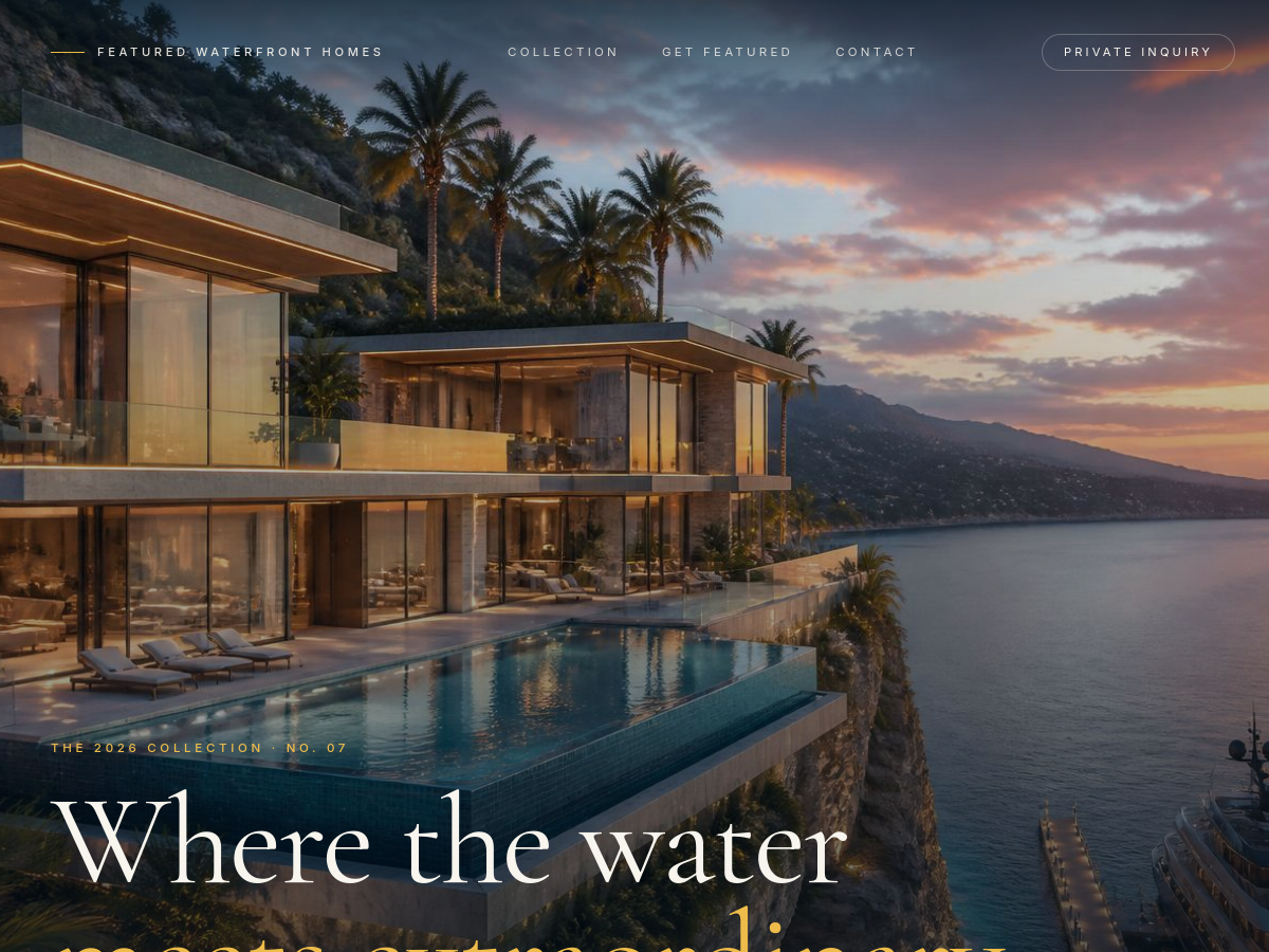 Featured Waterfront Homes website preview