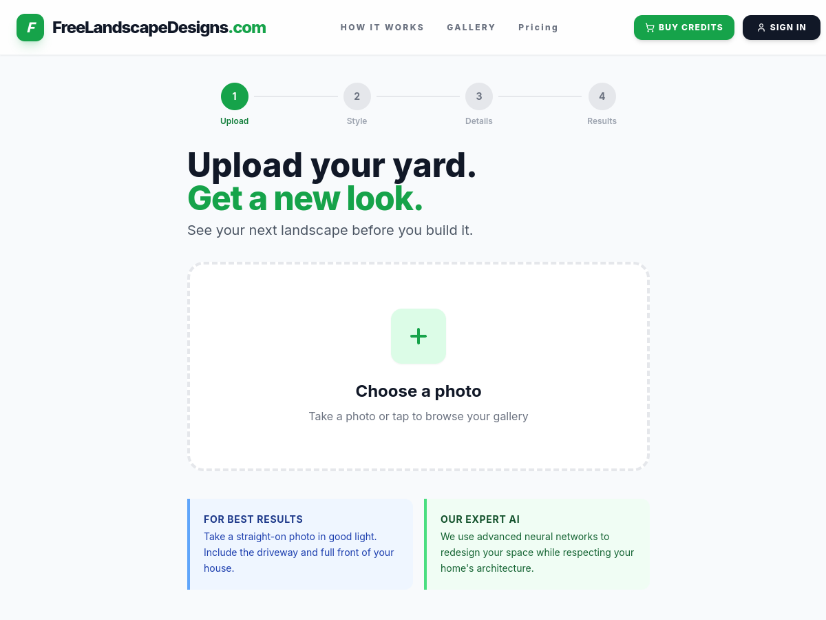 Free Landscape Designs website preview
