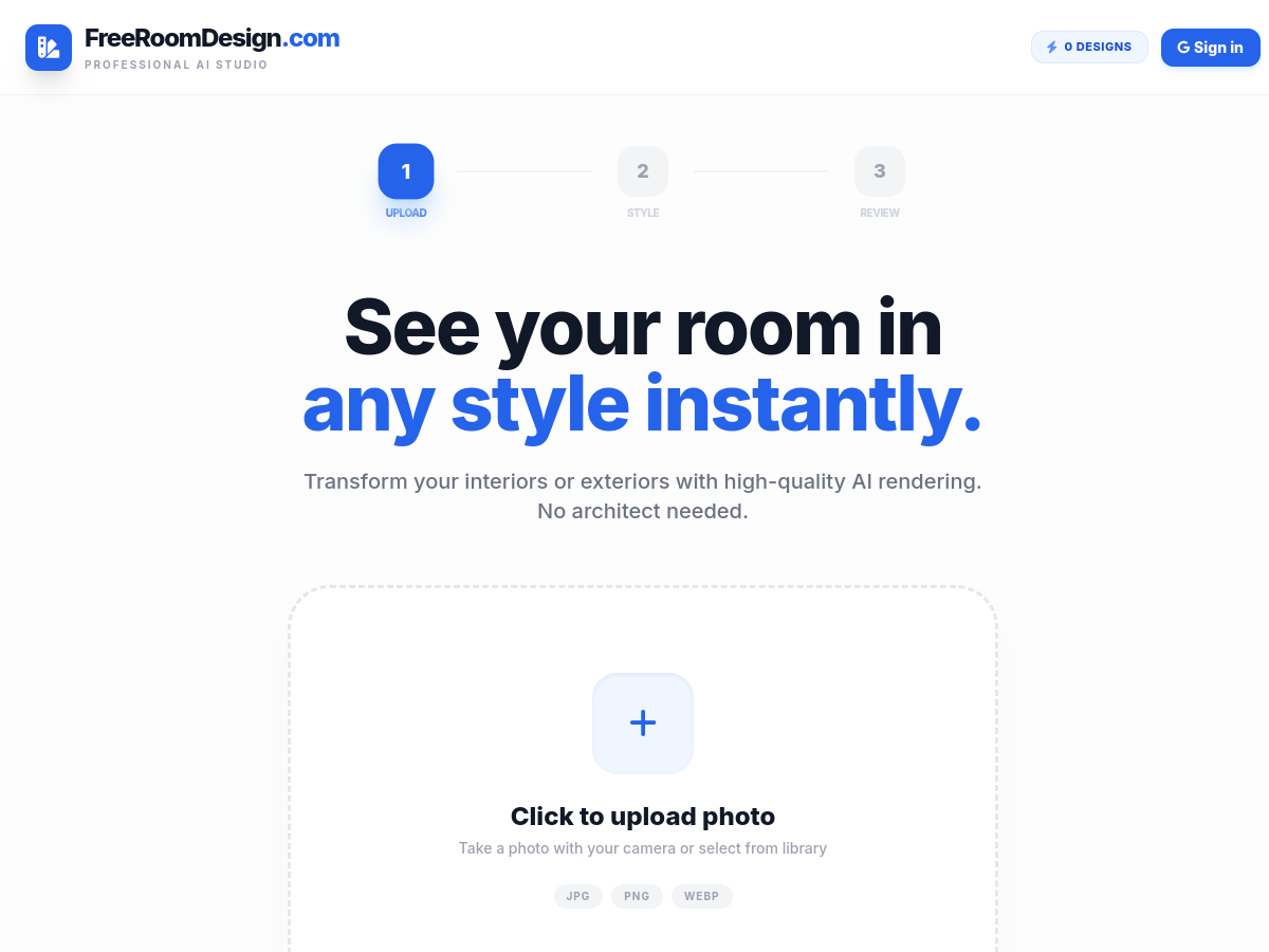 Free Room Design website preview