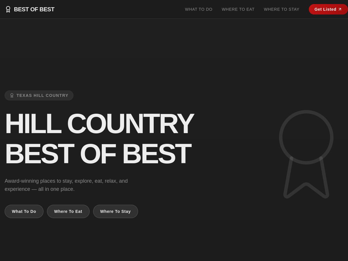 Hill Country Best Of Best website preview