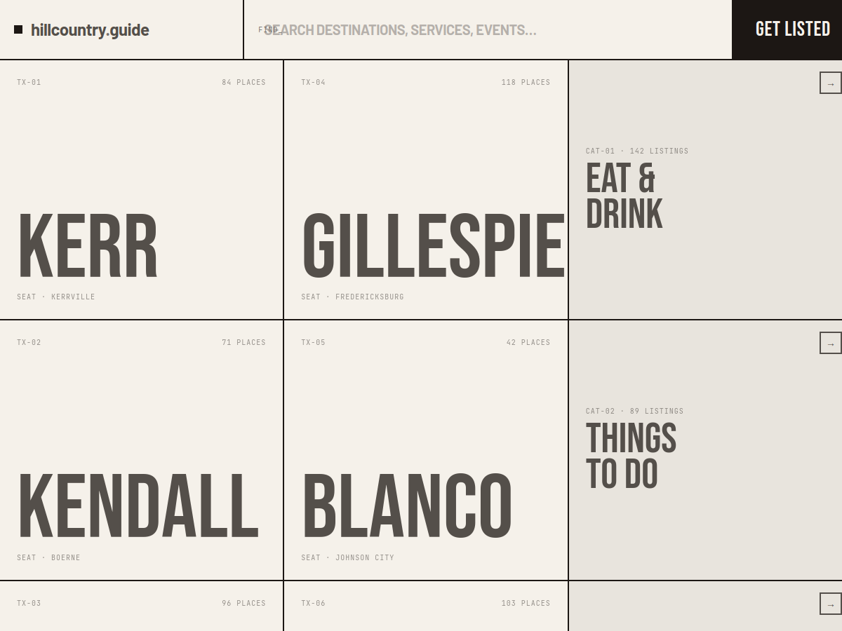 Hill Country Guide website preview