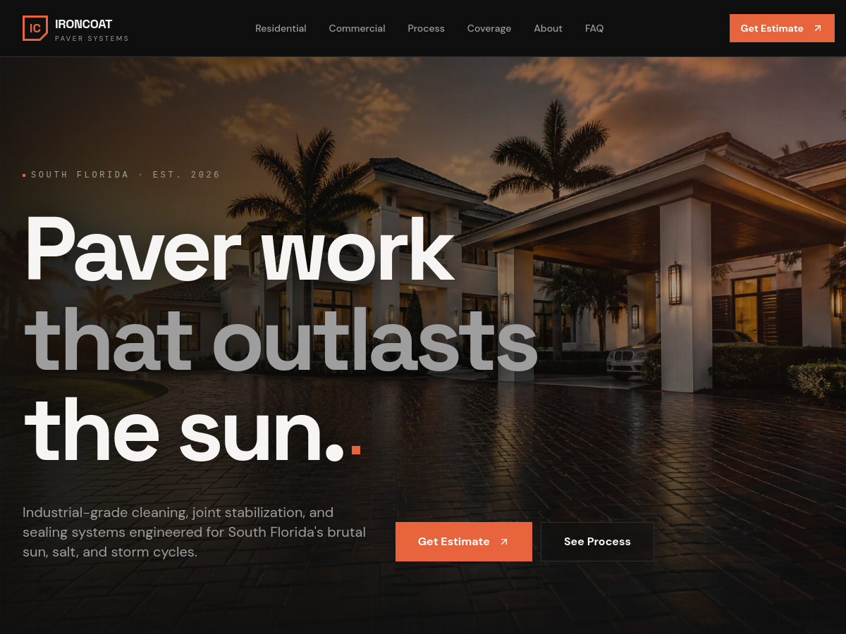 Ironcoat Paver Systems website preview