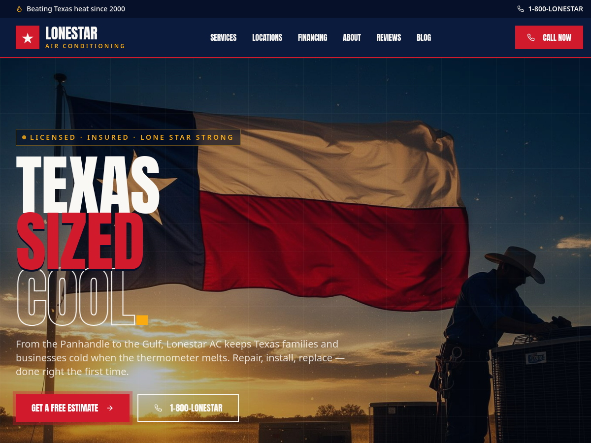 Lonestar Air SA website preview