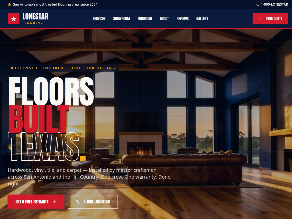 Lonestar Floor SA website preview