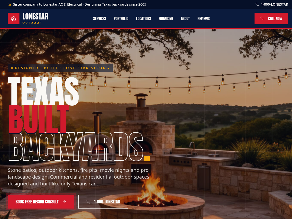 Lonestar Outdoor SA website preview