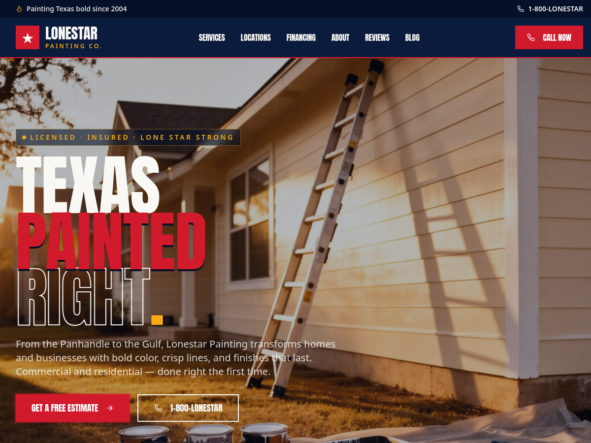 Lonestar Painting SA website preview