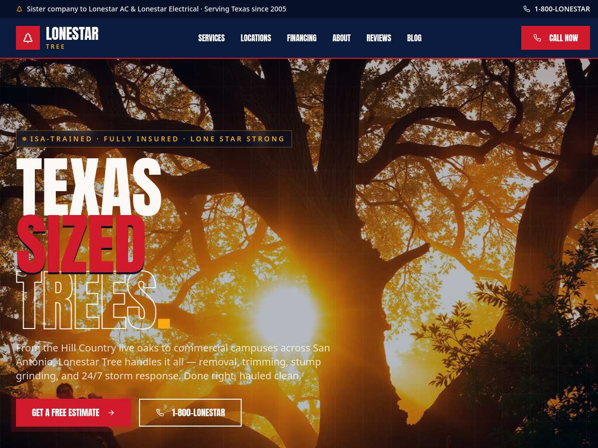 Lonestar Tree SA website preview