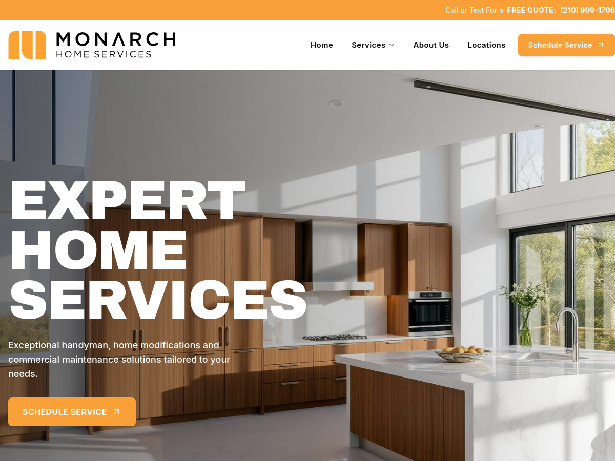 Monarch Home Services website preview