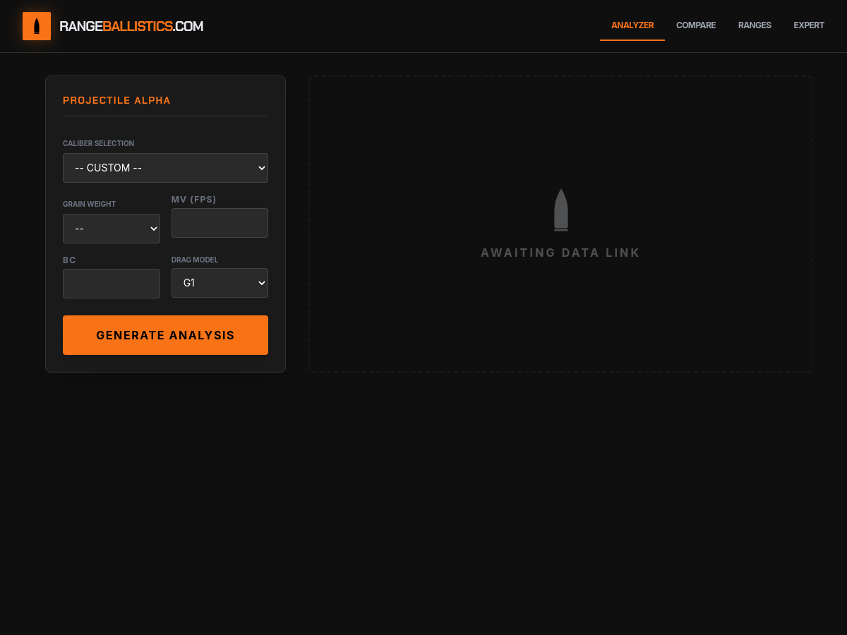 Range Ballistics website preview