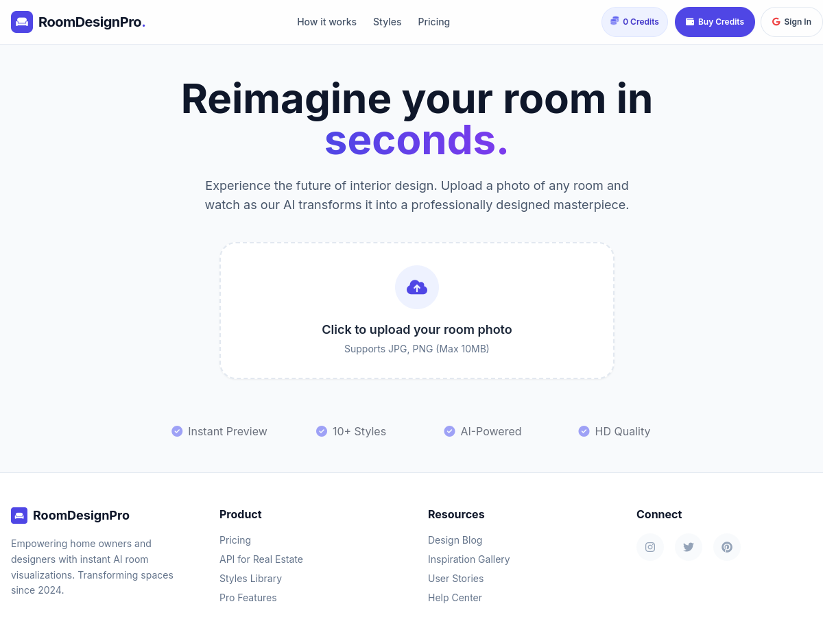 Room Design Pro website preview