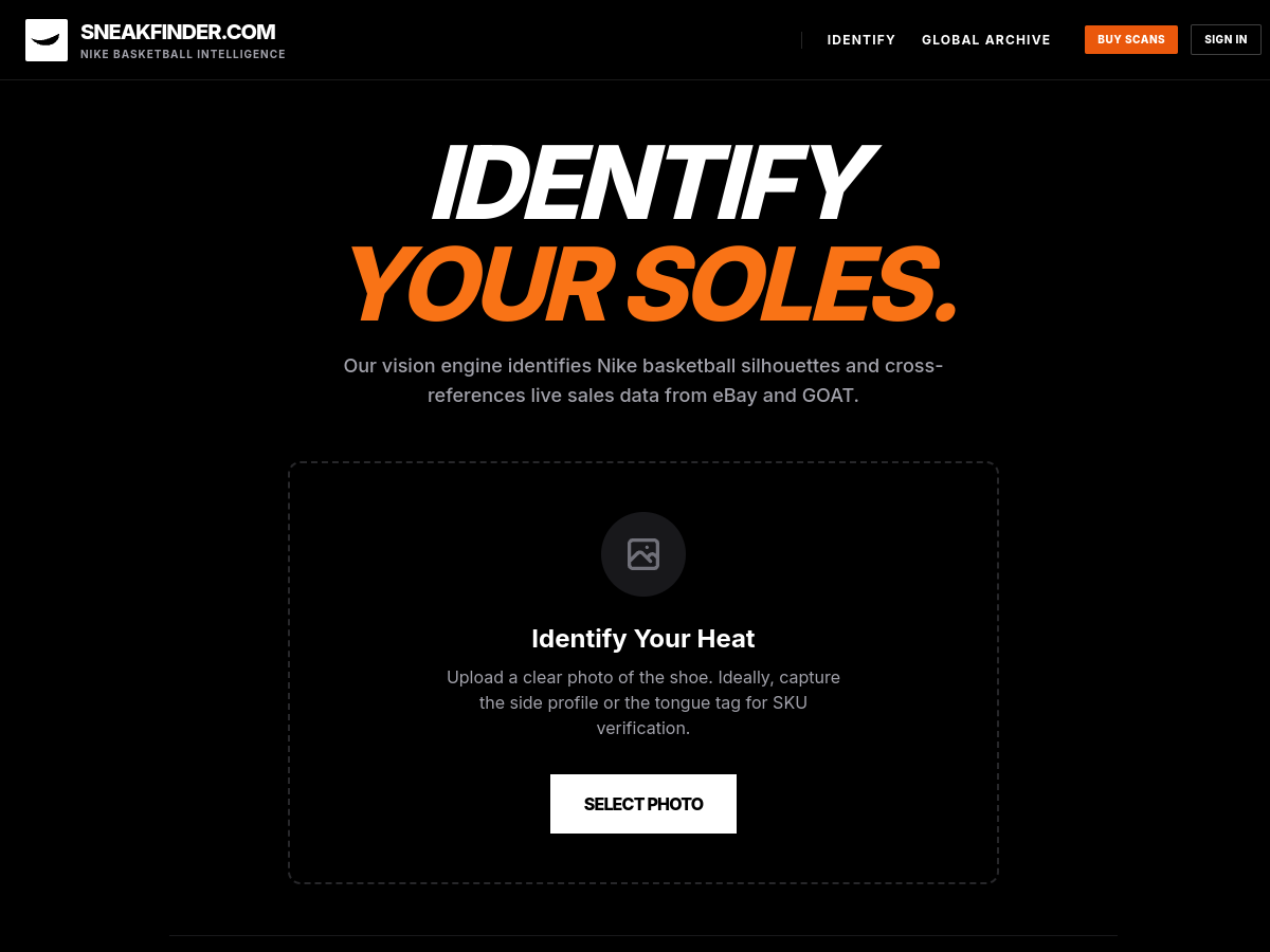 Sneak Finder website preview