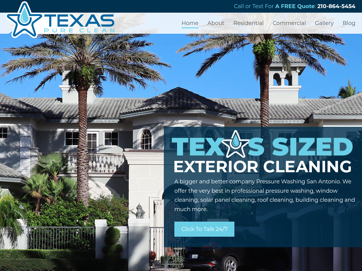Texas Pure Clean website preview