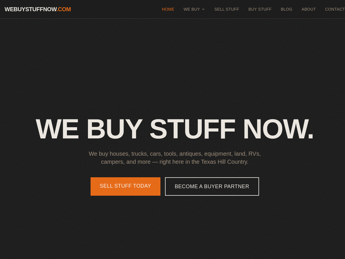 We Buy Stuff Now website preview